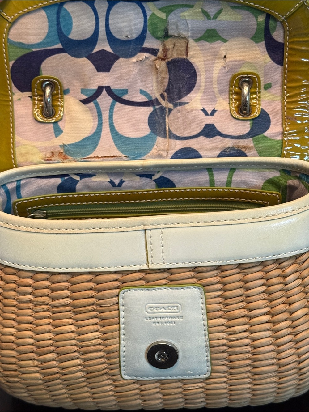 Coach A04K-6272 Vintage Hobo Straw Woven Hand Bag Limited Edition - Picture 11 of 11
